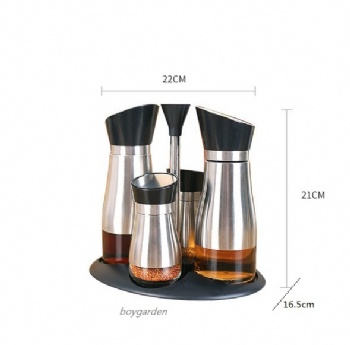  B06120026 metal cover 6pcs spice jar set	