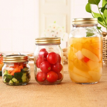 glass storage jar with metal lid B02110002