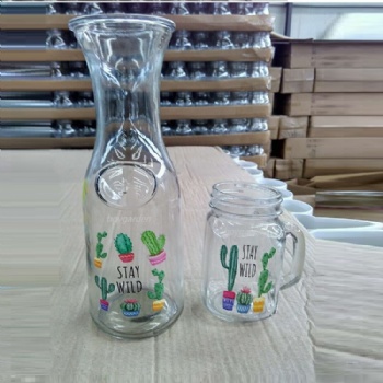  milk jar with decal printing B02160004	