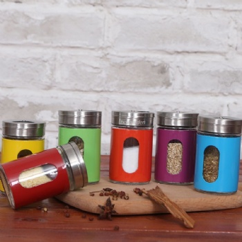  B06120002 spice jar with metal cover	