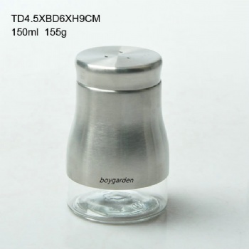  B06120019 metal cover 6pcs spice jar set	