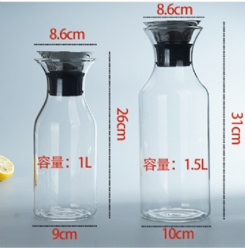  glass pitcher metal lidB05230005	