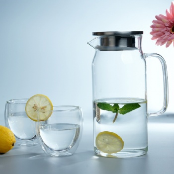  glass pitcher with SS lidB05230007	