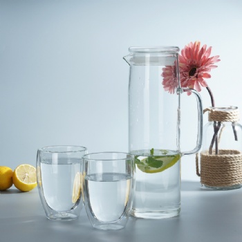  glass pitcher with wooden lid,metal lid or glass lid B05230009	
