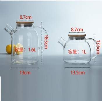  glass pitcher with bamboo lidB05230001	