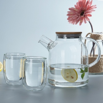  glass pitcher with bamboo lidB05230001	