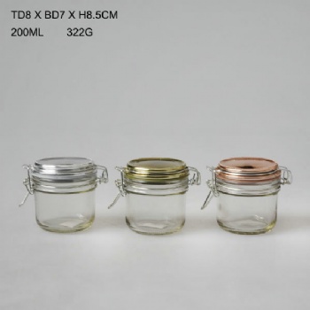  glass storage jar with clips B02116004	