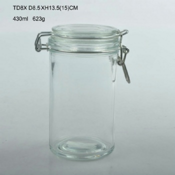  glass storage jar with clips B02116004	