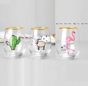 B03180003 tumbler glass flamingo printing