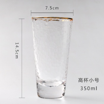  B03180005 tumbler glass golden mouth hammer pattern	